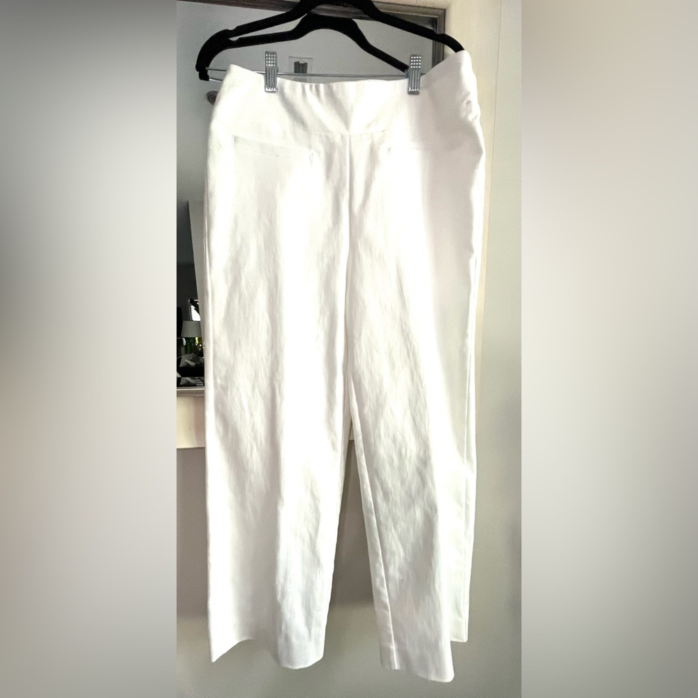 White Wide-Leg Cropped Pants